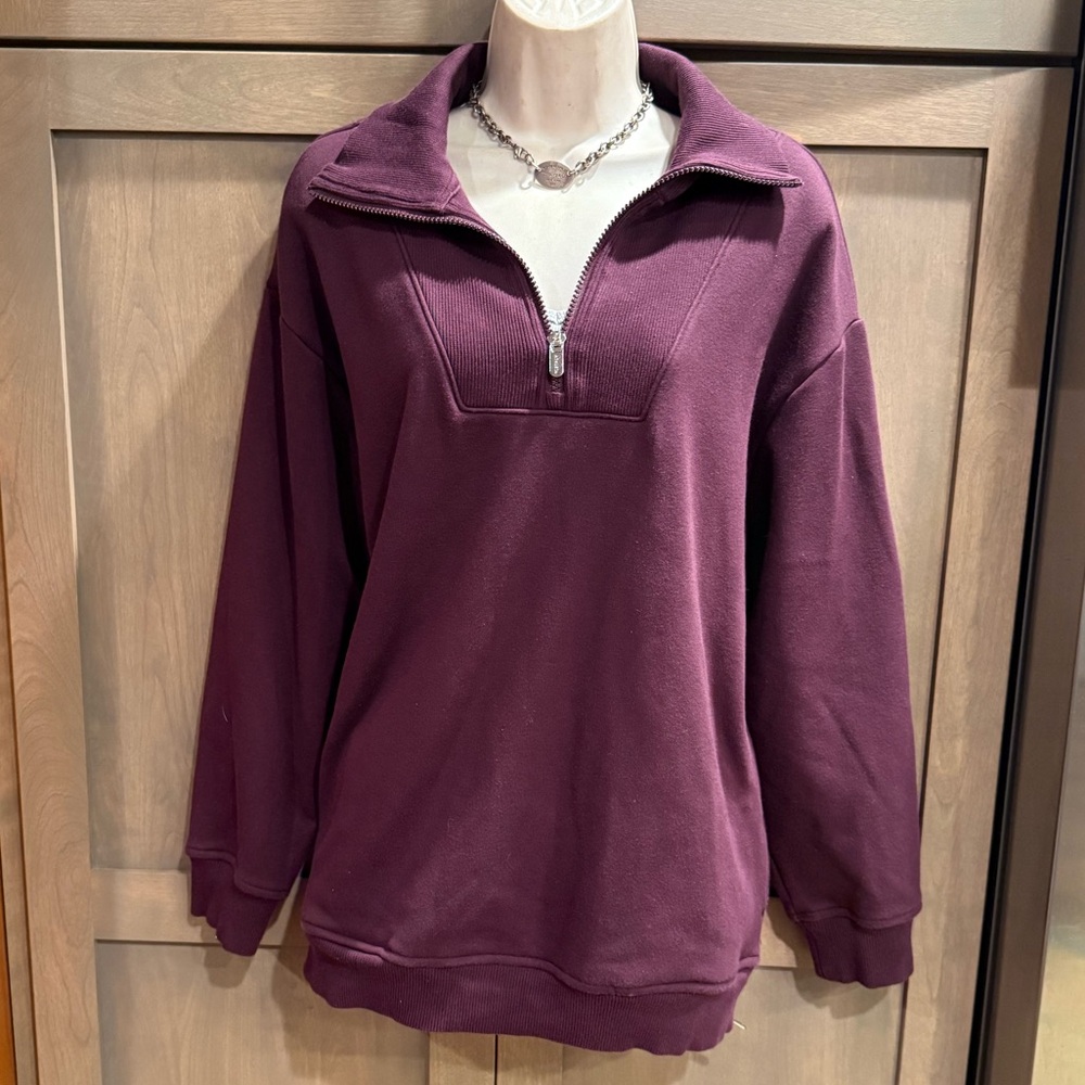 ATHLETA Quarter-Zip Sweatshirt PURPLE